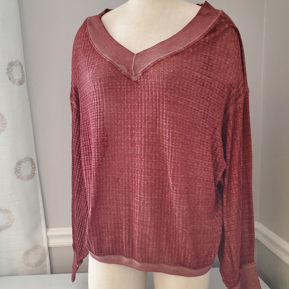 We the free burgundy top large